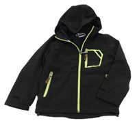 Černá softshellová bunda s proužky a kapucí Peng MIng