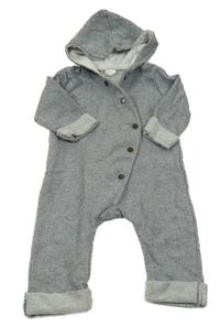 Tmavomodro-biela melírovaná tepláková kombinéza s kapucňou Alana