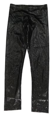 Čierno-strieborné trblietavé legíny