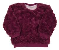 Purpurová chlpatá mikina Ergee