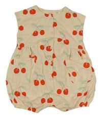 Broskvový kraťasový overal s třešničkami Next