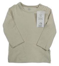 Nové - Béžové rebrované tričko F&F