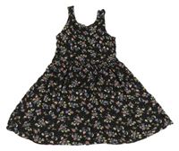 Čierne kvietkovane bavlnené šaty Primark