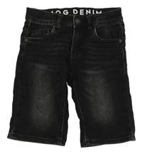 Černé teplákové riflové kraťasy C&A