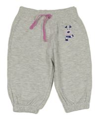 Šedé melírované tepláky se zvířátkem a nápisem Ergee