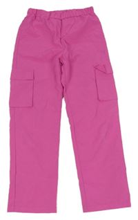 Fuchsiové cargo nohavice s vreckami