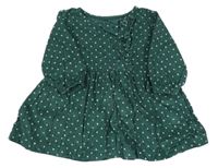 Tmavozelené manšestrové šaty s puntíky George