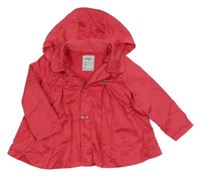 Růžová saténová jarní parka s odepínací kapucí Mayoral