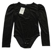 Nové - Čierne zamatové cvičobné body s bodkami Zara