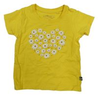 Žlté crop tričko s kvietkami Lemon Beret
