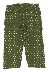 Khaki kvietkovane capri legíny Yigga