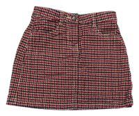 Červeno-čierno-béžová vzorovaná menšestrová sukňa Nutmeg