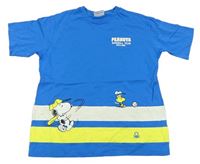 Modré tričko so Snoopym a pruhmi Benetton