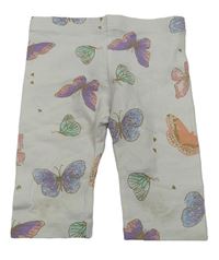 Bílé capri legíny s motýlky a zlatými srdíčky PRIMARK