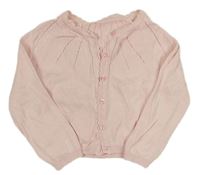 Svetloružový prepínaci crop sveter s perforovaným vzorom Matalan