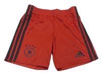 Červeno-černé sportovní fotbalové kraťasy Deutscher Adidas