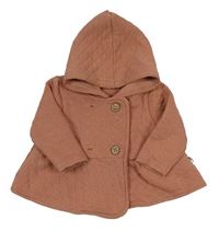 Starorůžovohnědý prošívaný teplákový kabátek s kapucňou RABBIT BEAR