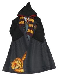 Kostým - Černý plášť s erbem a kapucí - Gryffindor - Harry Potter