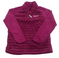 Vínová pruhovaná chlupato/fleecová funkční mikina CRAGHOPPERS