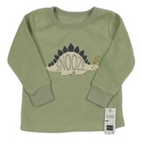 Nové - světlekhaki fleecová mikina s dinosaurom St. Bernard