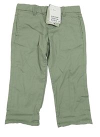Nové - olivové chino plátenné nohavice H&M