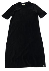 Černé žebrované sametové šaty GARCIA