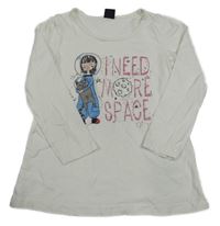 Bílé triko s kosmonautkou Kiki&Koko