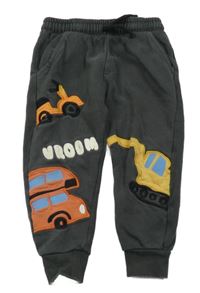 Tmavošedé tepláky s motorovými prostředky F&F