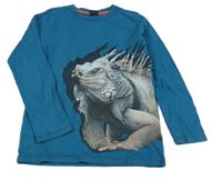 Petrolejové mikinotriko s chameleonem JAKO-O