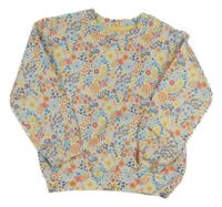 Biela mikina s farebnými kvietkami Nutmeg