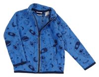 Modrá fleecová propínací mikina s raketami a kosmonauty Lily & Dan