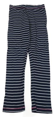 Tmavomodro-biele pruhované spodné nohavice YIGGA