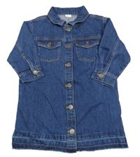 Modré riflové propínací košilové šaty Next