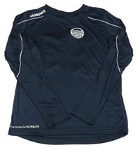 Nové - tmavomodré funkční fotbalové triko se znakem a číslem uhlsport