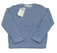 Nové - modrý rebrovaný sveter PRIMARK