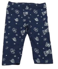 Tmavomodré capri legíny s motýlikmi BLUE SEVEN
