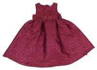 Vínové vzorované trblietavé slávnostné šaty Topolino