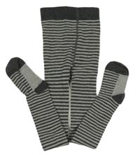 Tmavošedo-šedé pruhované punčocháče L&D