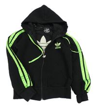 Čierno-zelená prepínaci mikina s kapucňou Adidas