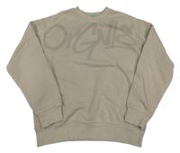 Béžovošedá mikina s nápisom JACK&JONES