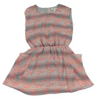 Sivo-ružové šifónové šaty s leopardím vzorom M&S