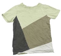 Zeleno-béžovo-sivé tričko s nápismi George