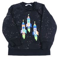 Černá skvrnitá mikina s raketami M&S