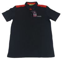 Černé polo tričko s nápisem NASA