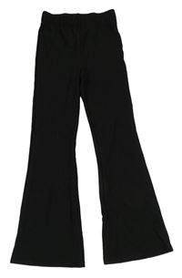 Černé žebrované flare legíny Primark