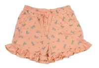 Neonově oranžové teplákové kraťasy s jednorožci Matalan