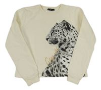 Smotanová crop mikina s leopardom C&A