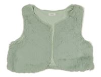Zelenkavá kožušinová podšitá vesta Next