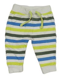 Bielo-farebné pruhované tepláky