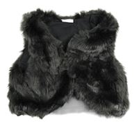 Antracitová kožušinová podšitá vesta H&M